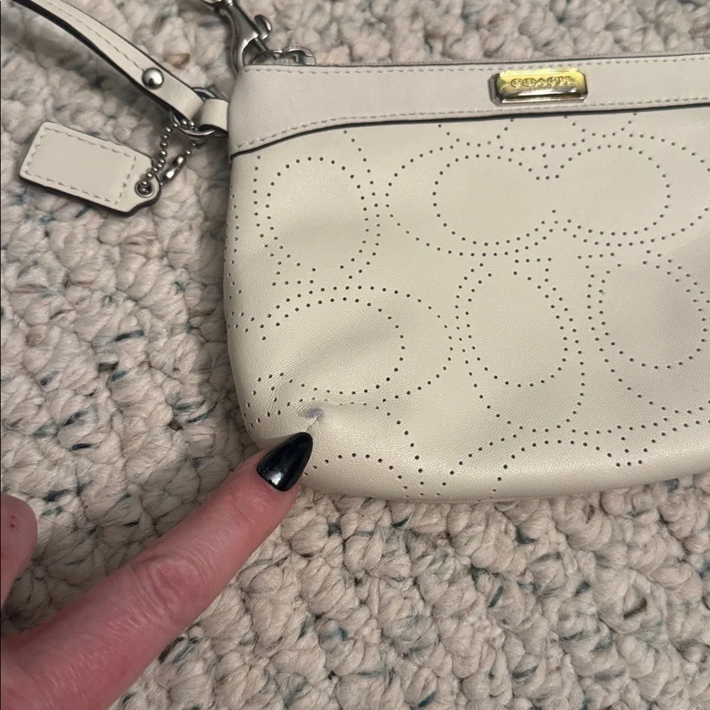 Coach Perforated Leather Wristlet